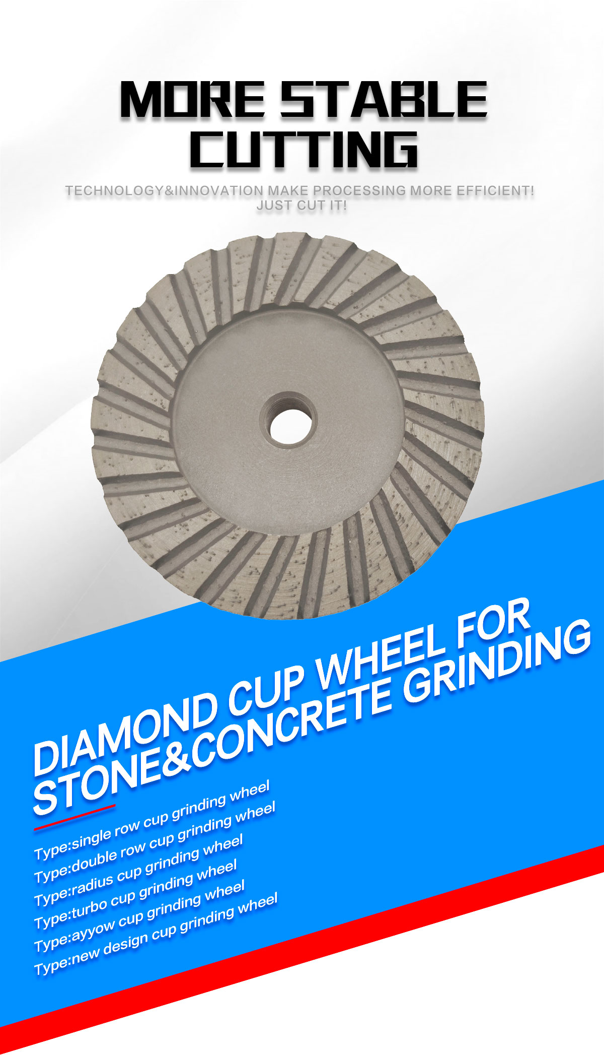 Diamond cup grinding wheel for stone