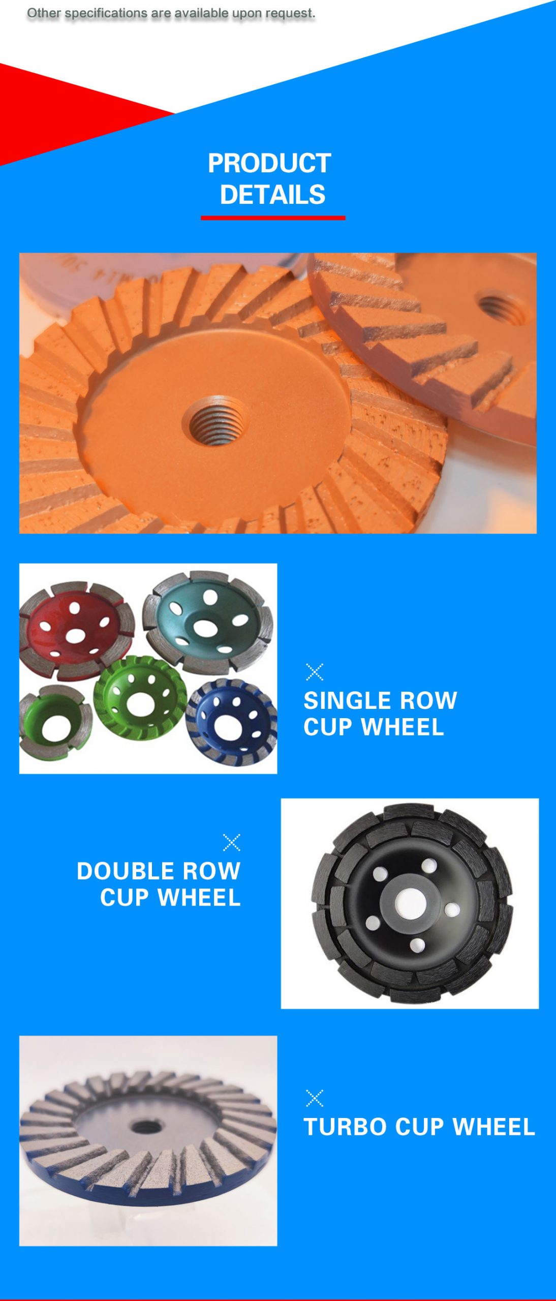 cup wheel for stone and concrete grinding&repairing